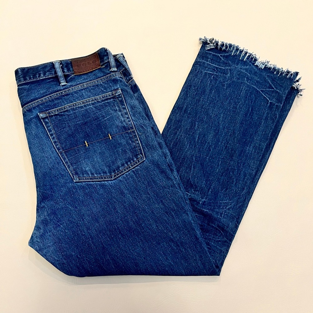 Vintage Polo Ralph Lauren Denim Jeans Frayed Hem Distressed Blue Men's 40/32